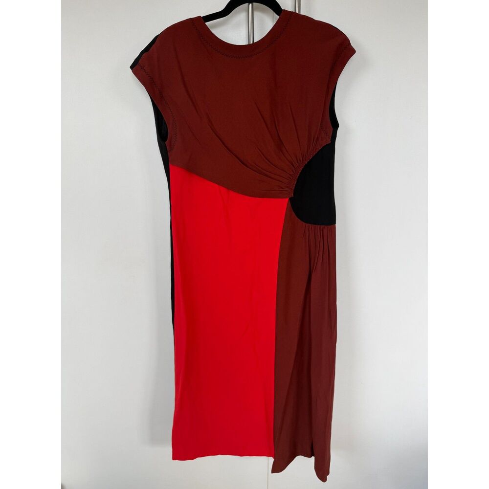 DRIES VAN NOTEN - Brown / Orange Crepe Dress - sz: M